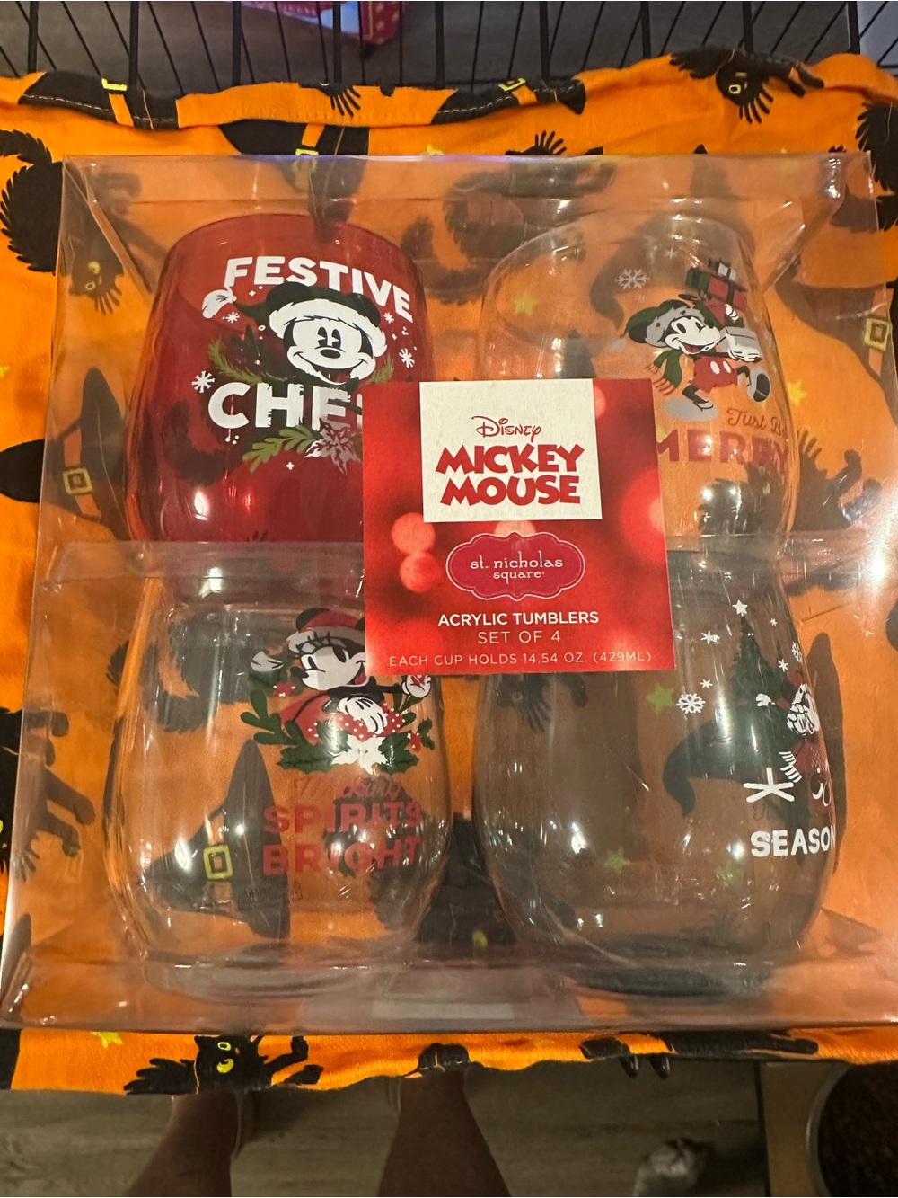Disney Mickey Mouse Holiday Acrylic Tumbler Set - Red and Clear